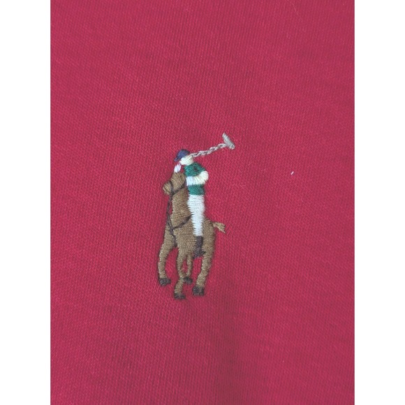 Ralph Lauren Men's L Red Cotton Custom Slim Fit Poloโ Shirt Multicolor Pony - Picture 2 of 7
